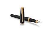 Utensilien zum Schreiben und Zeichnen - Parker Urban Füller | Muted Black mit Goldzierteilen | Füllfederhalter mit feiner Feder und blauer Tinte | Geschenkbox - 1931593