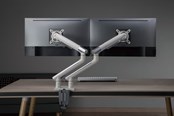 Monitorhalterung - Alterzone Arm Duo USB dual aluminum monitor arm 2 x USB 3.0 ports White - ALZUSBDARM17-32-W