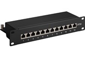 Netzwerk - Kabel - Pro CAT 6a 10 inch (25.4 cm) patch panel 12 port bla - Schwarz - 4040849937965