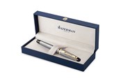 Utensilien zum Schreiben und Zeichnen - Waterman Expert Füller | Edelstahl mit Zierteile aus 23 K Gold | Füllfederhalter mit mittlerer Feder | Geschenkbox - S0951960