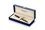 Utensilien zum Schreiben und Zeichnen - Waterman Hémisphère Tintenroller | Mattschwarz mit Goldzierteile | feine Spitze | Schwarze Tinte | Geschenkbox - S0920750