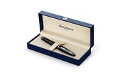 Utensilien zum Schreiben und Zeichnen - Waterman Carène Black Sea Füller | hochglänzend Schwarz mit Palladiumzierteilen | Füllfederhalter mit feiner Feder | blaue Tinte | Geschenkbox - S0293970