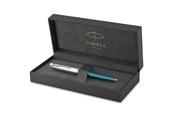 Utensilien zum Schreiben und Zeichnen - Parker 51 Kugelschreiber | Petrolblauer Schaft mit Chromfarbenen Zierteilen | Mittlere Schreibspitze mit Schwarzer Nachfüllmine | Geschenkbox - 2123508
