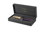 Utensilien zum Schreiben und Zeichnen - Parker 51 Füller | Luxuriöser Pflaumenblauer Schaft mit Goldzierteilen | Federstärke F in 18k Gold mit schwarzer Tintenpatrone | Geschenkbox - 2123516