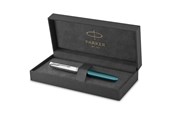 Utensilien zum Schreiben und Zeichnen - Parker 51 Füller | Petrolblauer Schaft mit Chromfarbenen Zierteilen | Füllfederhalter mit feiner Feder und schwarzer Tintenpatrone | Geschenkbox - 2123506