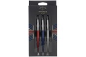 Utensilien zum Schreiben und Zeichnen - Parker Jotter London Trio Discovery Pack: Kugelschreiber (Royal Blue) | Gelstifte (Red Kensington) & Druckbleistift (Edelstahl) - 2032740