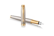 Utensilien zum Schreiben und Zeichnen - Parker IM Füller | Premium Warm Silver | Füllfederhalter mit feiner Feder | blaue Tinte | Geschenkbox - 1931684
