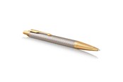 Utensilien zum Schreiben und Zeichnen - Parker IM Kugelschreiber | Premium Warm Silver | Mittlere Spitze | Blau | Geschenkbox - 1931687