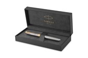 Utensilien zum Schreiben und Zeichnen - Parker Sonnet Füller | Edelstahl mit Goldzierteilen | Füllfederhalter mit mittlerer Feder | Geschenkbox - 1931505