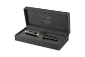 Utensilien zum Schreiben und Zeichnen - Parker Sonnet Füller | Schwarze Lackierung mit Goldzierteilen | Füllfederhalter mit mittlerer Feder | Geschenkbox - 1931495