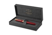 Utensilien zum Schreiben und Zeichnen - Parker Sonnet Füller | Rote Lackierung mit Goldzierteilen | Füllfederhalter mit feiner Feder | Geschenkbox - 1931473