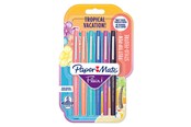 Utensilien zum Schreiben und Zeichnen - Paper Mate Flair Filzstifte | mittlere Spitze (0,7mm) | Tropical Farben | 6 Stück - 2028906