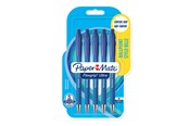 Utensilien zum Schreiben und Zeichnen - Paper Mate Flexgrip Ultra-Druckkugelschreiber | mittlere Spitze (1,0 mm) | blaue Tinte | 5 Stück - 2027755
