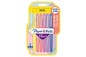 Utensilien zum Schreiben und Zeichnen - Paper Mate Flair Filzstifte | mittlere Spitze (0,7 mm) | gemischte Pastellfarben | 6 Stück - 2137276
