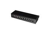 Netzwerkzubehör - LogiLink NP0019B Cat.6A Patch Panel 12 ports shielded Desktop black - NP0019B