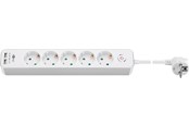 Stromkabel (Extern) - Pro 5-way w/switch - 2xUSB ports - Weiß - 1.5 m - 41265