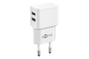 Handys - Adapter und Ladegeräte - Goobay Dual USB charger 2.4 A (12W) white - 44952