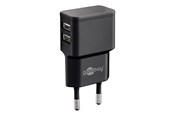 Handys - Adapter und Ladegeräte - Goobay Dual USB charger 2.4 A (12W) black - 44951