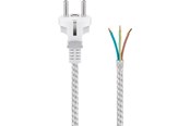 Netzwerkadapter (Netzkarte, Druckserver, u.s.w.) - Pro Heat-resistant safety plug cord for assembly 3 m white-silver - 4040849505041