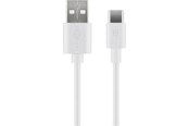 USB Kabel - Pro USB-A <-> USB-C - 1m - USB 2.0 - Weiß - PUSB2.0-AC-WHT-1M