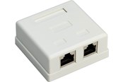 Zubehör (Halterungen, Steckdosen etc.) - Pro 2-port RJ45 surface mount installation box CAT 6 STP white - 4040849776359