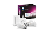 Smart-Home - Philips Hue White & Color Ambiance Starter Kit — 3x E27 A60 Bulbs + Dimmer Switch + Hue Bridge - 929002468804