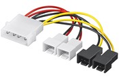 Stromkabel (Intern) - Pro Power cable/adapter for PC fans 5.25 inch male to fan 2x 12 V/2x 5 V - 4040849936326
