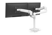 Monitorhalterung - Ergotron LX Dual Stacking Arm (white) with Low-Profile Top-Mount Clamp - 45-610-216