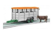 Spielzeugauto - Bruder Livestock trailer with 1 cow - 02227