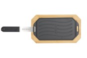 Grill und Zubehör - cozze Cozze wendbare gusseiserne Pfanne mit Untersetzer 165 x 330 mm - 90326