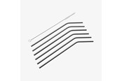 Küchenzubehör - Cilio Strohhalme STEEL 6 Stk. L22,5 cm, mit gebogener Reinigungsbürste - C150605