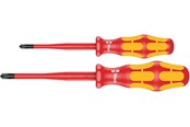 Handwerkzeuge - Wera 165 iS PZ/S # 1 + 2 Screwdriver set Kraftform Plus series 100. With reduced blade diameter 2 pieces - 05006470001
