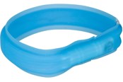 Hunde - Trixie Flash Light Band USB Adjustable LED Safety Collar Blue Size: M-L 50cm/30mm - TX12671