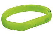 Hunde - Trixie Flash Light Band USB Adjustable LED Safety Collar Green Size: M-L 50cm/18mm - TX12684