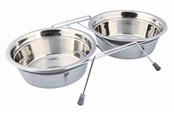 Hunde - Trixie Edelstahlnapf-Set mit Klapperschutz 2x 1.5L 21cm - TX25233