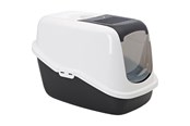 Katzen - Savic Nestor Cat Toilet Home Black White 56x39cm - K0227S
