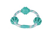 Hunde - Trixie Denta Fun Rope ring with balls mint flav. Rubber ø 20 cm/ø 5 cm - TX33704