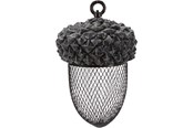 Vogelkäfige, Vogelhäuser & Zubehör - Trixie Eichel-Vogelfutterspender, Polyesterharz/ Metall, 700 ml/ 14 × 22 cm, braun/ weiß - TX55416