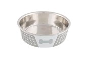 Hunde - Trixie Bowl stainless steel/silicone 1.4 l/ø 21 cm white/grey - TX25257
