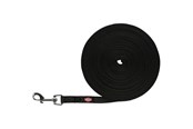 Hunde - Trixie Tracking leash rubberised S-M: 10 m/15 mm - black - TX19787