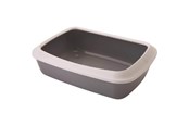 Katzen - Savic Iriz Cat Litter Tray with Rim 50cm Cool Grey - K0264K