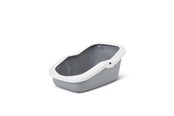 Katzen - Savic Aseo Katzentoilette mit hoher Rückwand 56x39x27.5cm Grau - K0204K