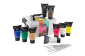 Kunst & Handwerk Ausstattung - Nassau Paint acrylic 9 x 75 ml 6 brushes in plastic box< - AR0700/GE