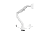 Monitorhalterung - DUTZO Monitorarm für 1 Monitor (bis zu 49") - Heavy Duty mit USB A- und C-Anschlüssen - Weiß - MMAHDW-1