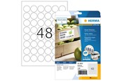 Papier, Fotopapier und Etiketten - HERMA Power-Etiketten A4, Ø 30 mm, rund weiß extrem stark haftend Papier matt - 10915