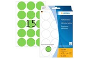 Papier, Fotopapier und Etiketten - HERMA Vielzwecketiketten/Farbpunkte Ø 32 mm, rund, grün, permanent haftend, zur Handbeschriftung - 2275
