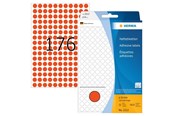Papier, Fotopapier und Etiketten - HERMA Vielzwecketiketten/Farbpunkte Ø 8 mm, rund, rot, permanent haftend, zur Handbeschriftung - 2212