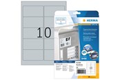 Papier, Fotopapier und Etiketten - HERMA Typenschild-Etiketten, silber, A4, 96 x 50,8 mm, extrem stark haftend, wetterfest, reißfest - 4223