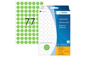 Papier, Fotopapier und Etiketten - HERMA Vielzwecketiketten/Farbpunkte Ø 13 mm, rund, grün, permanent haftend, zur Handbeschriftung - 2235