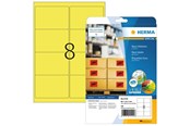 Papier, Fotopapier und Etiketten - HERMA Neonetiketten A4, 99,1 x 67,7 mm, leuchtgelb, permanent haftend - 5144